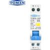 TOMZN Interruttore Differenziale Automatico TOMZN RCBO 1P+N 6kA, Protezione da Sovracorrente e Dispersione di Corrente, 18MM 230V 50/60Hz