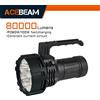 ACEBEAM Torcia ACEBEAM X75 con portata massima del fascio luminoso di 1150 metri e luminosità massima di 80000 lumen, la torcia più potente con ricarica rapida USB PD60W-100W.