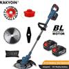 Kakyoin Tagliaerba Elettrico Senza Fili con Motore Brushless, Regolabile in Lunghezza e Angolazione, Attrezzo da Giardino Telescopico per Potatura con Ruota a Filo