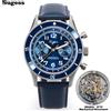 Sugess Watch 1963 orologi da uomo ST1901 cronografo luminoso orologi da polso meccanici impermeabile cristallo zaffiro pelle italiana