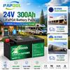 PAPOOL LiFePO4 24V 300Ah 200Ah 100Ah 340Ah 140Ah 12V Batteria al litio Bluetooth Grado A 6000 Cicli per Solar RV Golf Cart Barca EU STOCK