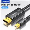 Unnlink 4K 60Hz Mini DisplayPort a HDMI Cavo Thunderbolt Mini DP a HDMI HD TV Adattatore per MacBook Pro Air Mini Imac Lenovo
