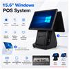 Sistema POS Windows da 15,6 pollici i3 i5 i7 Win10 Win11 Registratore di cassa touch screen 58/80mm Terminale POS ristorante stampante termica
