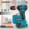 YOFIDRA 2 in 1 Trapano Avvitatore Elettrico Brushless a Percussione Senza Fili Multifunzione per Batteria Makita 21V