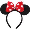 HEROCROSS 1pc Classico Cerchietto con Orecchie da Topolino per Ragazze e Bambini, Fascia per Capelli con Fiocco a Pois da 4 Pollici, Accessori per Capelli Fai da Te per Feste e Viaggi