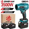 ONEVAN Soffiatore Elettrico Turbo Brushless 3500W, Ventilatore a Getto 350M/S, Asciugatore per Auto, Strumento per Soffiare Neve e Polvere, Compatibile con Batteria Makita 18V