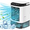 BAIHUAN Condizionatore d'aria ventilatore portatile Desktop Dual Spray atomizzazione ad ultrasuoni 3-Speed Mute Air Cooler luce notturna ventilatore elettrico per la casa