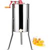 SucceBuy Estrattore manuale per apicoltura in acciaio inossidabile per miele Spinner a tamburo a nido d'ape con coperchio Attrezzatura per centrifuga per apiario regolabile