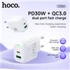 HOCO Dual Port PD30W Caricatore del telefono a ricarica rapida Spina UE per iPhone 17 16 15 QC3.0 PD Adattatore da viaggio a parete per Samsung S21 S22