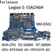 NONE Scheda madre del computer portatile per Lenovo Legion 5-15ACH6H NM-D562 con CPU R5-5600H R7-5800H GPU RTX3060 6G / RTX3070 8G FRU 5B21C22563