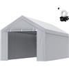 SucceBuy Copertura per tettuccio di ricambio per carport Tenda superiore per garage Telo per riparo Resistente impermeabile e protetto dai raggi UV (cornice non inclusa)