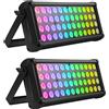 U'King 2PCS Wall Washer Light 48LED RGB Arcobaleno Effetto Lampada da parete per esterni Illuminazione per edifici esterni Proiezione a LED Luce da palcoscenico