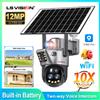 LS VISION Doppio schermo WIFI o SIM 4G Telecamera solare Zoom 10X Telecamere esterne con allarme luminoso Monitoraggio automatico Telecamere CCTV PTZ IP66
