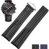 NONE Cinturino per orologio in vera pelle di vacchetta resistente al sudore impermeabile nero blu per cinturini con fibbia in acciaio inossidabile massiccio serie Tag Heuer 22mm