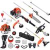 SucceBuy 52CC 6-in-1 Strumenti di rifinitura multifunzionali Tagliasiepi a gas Weed Eater String Trimmer Decespugliatore Edger Pole Motosega