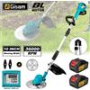 Gisam Tagliaerba Elettrico Pieghevole Senza Spazzole da 10 Pollici, Decespugliatore a Batteria per Giardino, Utensile Elettrico per Diserbo Compatibile con Batteria Makita 18V