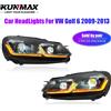 KUNFINE Coppia di fari per auto a LED per Volkswagen Golf 6 2009-2013 Luci di sintonizzazione anteriori Faro DRL Fari Plug and Play