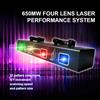 Ybeiyuan Proiettore laser a quattro colori RGBY a quattro lenti, luce per feste in discoteca DJ, luce laser DMX per decorazioni natalizie, adatto per DJ KTV Discoteca