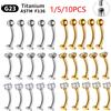 ihera ASTM F136 Titanio 14G Anelli per ombelico set di piercing Naso Stud Labret Lip Stud Orecchino Sopracciglio Gioielli per il corpo per le donne
