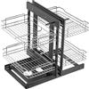 SucceBuy Organizzatore estraibile ad angolo cieco con apertura a 2/3 livelli Organizzatore per armadio da cucina a 4 ripiani Cestino portaoggetti scorrevole