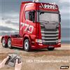 JIKEFUN HUINA 1/18 19CH RC Camion 1501 770S Scania Trattore in lega 2.4G Camion rimorchio di ingegneria telecomandato con giocattoli luminosi e sonori