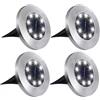 NONE 4 pezzi 8LED luce a disco a energia solare giardino esterno luce solare sotterranea luce da ponte faretto lampada a LED solare interrata