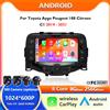 CUCU-NAVI Autoradio Android 16 per Toyota Aygo Peugeot 108 Citroen C1 2014 - 2021 Lettore Multimediale con Carplay Android Auto GPS DSP DVD
