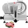 SucceBuy Affettatrice per Carne Lama in Acciaio al Carbonio da 8/10 pollici Affettatrice Elettrica per Alimenti Deli Spessore Regolabile Commerciale Casa Taglio Carne Formaggio