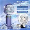 OIMG Mini ventilatore portatile portatile Ventilatori pieghevoli per appendere al collo Ventilatore ricaricabile USB a 5 velocità con supporto per telefono e schermo di visualizzazione 1800mAh