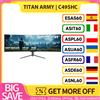TITAN ARMY C49SHC Monitor da gioco da 49 pollici, pannello HVA CSOT 3840*1080, schermo curvo di grandi dimensioni 32:9, velocità di aggiornamento elevata 144 Hz, schermo diviso PIP/PBP intelligente,