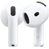 Apple Nuovo Apple AirPods 4 Auricolari wireless, Auricolari Bluetooth, Cancellazione attiva del rumore, Audio adattivo, Trasparenza, Audio spaziale personalizzato, Custodia di ricarica USB-C, Ricarica