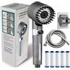 NONE 2025 nuovo soffione doccia ion drop con doccia con filtro portatile, turbocompressore con modalità di spruzzo multiple, interruttore on/off con filtro integrato