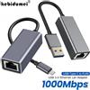 kebidumei Adattatore Ethernet USB tipo C Scheda di rete USB tipo C a RJ45 100/1000Mbps Cavo Internet Lan USB3.0 per MacBook PC Finestra Android