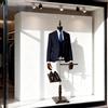 NONE Espositore per abbigliamento Manichino maschile Torso Altezza regolabile con supporto Scarpiera con braccio in legno Negozio di mercato per esposizione di abiti da uomo