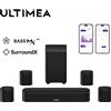 ULTIMEA Barra audio surround virtuale ULTIMEA 7.1CH per TV, sistema home theater da 330 W con subwoofer, 4 altoparlanti surround, controllo APP