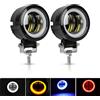 NONE 12V-80V 3 pollici 40W impermeabile LED rotondo Angel Eyes barra luminosa 6500K bianco bluPer moto fuoristrada luce da lavoro a led