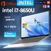 LenO Laptop ultrasottile Processore Intel Core i7-8650U 32 GB di RAM 1 TB 2 TB SSD 14,1 pollici Ufficio Studio Gamer Windows 11 Notebook portatile