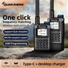 QUANSHENG K1 Multi-Band Walkie Talkie Air Band Aviation Ricevi copia wireless One Key Freq Match Type-C NOAA Radio bidirezionale
