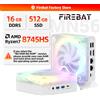 FIREBAT MN56 MINIPC RGB Ventola da gioco Desktop con AMD R7-8745HS USB4 16 GB DDR5 RAM 512 GB ROM Doppio RJ45 BT5.2 WIFI6