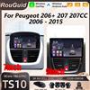 NONE Autoradio Android 16 per Peugeot 206+ 207 207CC 2006 - 2015, Lettore Multimediale con Carplay, Navigazione GPS, DSP, Stereo per Auto con Schermo