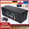 DUHE Batteria LiFePO4 12V 24V 100Ah 150Ah 300Ah 350Ah con BMS integrato, Cella Litio Ferro Fosfato Grado A, 9000 cicli di vita, per Camper, Solare, Motore Elettrico da Pesca, Disponibilità EU