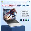 NONE Nuovo Notebook 17.3" con Intel Pentium 6500Y, 32GB RAM, 1TB/2TB SSD, Windows 11, Schermo Grande, Sblocco con Impronta Digitale, Computer Portatile per Ufficio