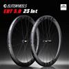 ELITEWHEELS Set di Ruote in Carbonio ELITEWHEELS ENT 3.0 Disc 700c Tubeless Ready con Cuscinetti in Acciaio/Ceramica S&S Pillar 1423, Carbonio Grezzo UD Opaco