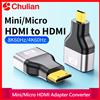 xiede Adattatore Convertitore Mini Micro HDMI Maschio a HDMI 2.1 Femmina 8K@60Hz per Fotocamera Tablet Laptop HDTV Monitor