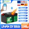 AMZVISION Batteria LiFePO4 12V 300Ah 3.8Kwh 6000 Cicli Bluetooth 200A BMS 12.8V 140Ah 200Ah Batteria al Litio per Energia Solare Domestica STOCK UE