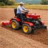 NONE Trattore a Ruote Mini Personalizzato da 25 CV con Lama Frontale e Fresa Rotativa | Coltivatore Agricolo Multifunzionale a Diesel 4WD per Fattoria