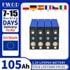 PWOD Batteria PWOD Lifepo4 105AH 3.2V Ricaricabile agli Ioni di Litio Fosfato per Fai-da-Te 12V 24V 48V, Cella Solare per Campeggio e Carrelli Elevatori Elettrici