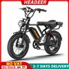 Headeer Bicicletta Elettrica per Adulti HEADER BK20 48V 750W 20Ah, E-bike Economica con Pneumatici Larghi, 50KM/H, Bici Elettrica 20 Pollici, 80KM, Stile Ciclomotore