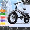 ORLMS S9 Bici Elettrica per Adulti, Motore 500W, Batteria al Litio 48V13AH, Sospensione Completa, E-MTB con Pneumatici Fat da 20 Pollici, Pieghevole per Tutti i Terreni