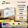 SANDISOLAR Batteria LiFePO4 SANDISOLAR 12.8V 12V 200Ah 2560Wh a Ciclo Profondo, Litio Ferro Fosfato, 6000 Cicli, BMS Integrato, per Solare, Camper, Marino, Motore Elettrico, Off-Grid